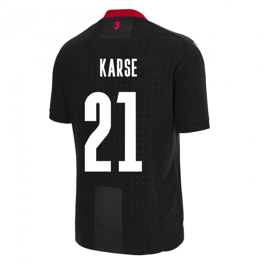 Bambino Maglia Georgia Karse #21 Nero Kit Gara Away 24-26 Maglietta