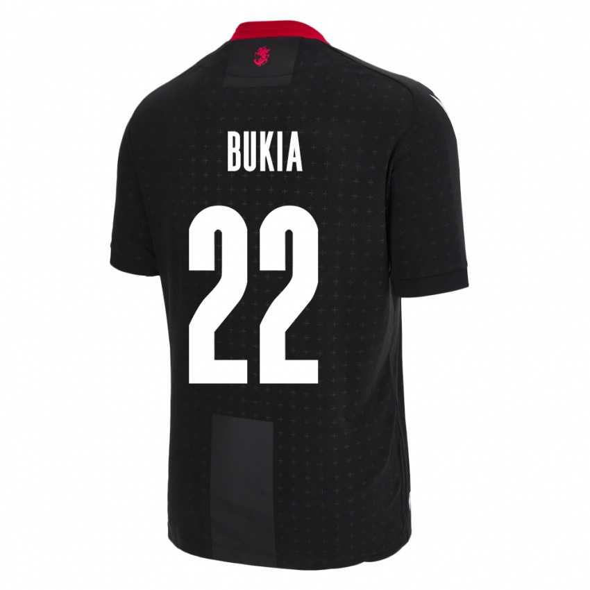 Bambino Maglia Georgia Davit Bukia #22 Nero Kit Gara Away 24-26 Maglietta