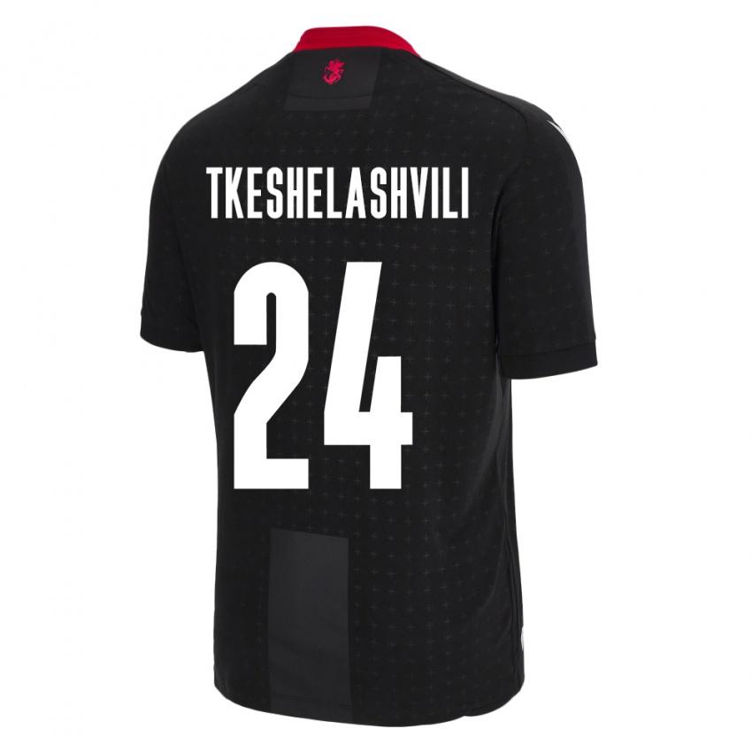 Bambino Maglia Georgia Amiran Tkeshelashvili #24 Nero Kit Gara Away 24-26 Maglietta