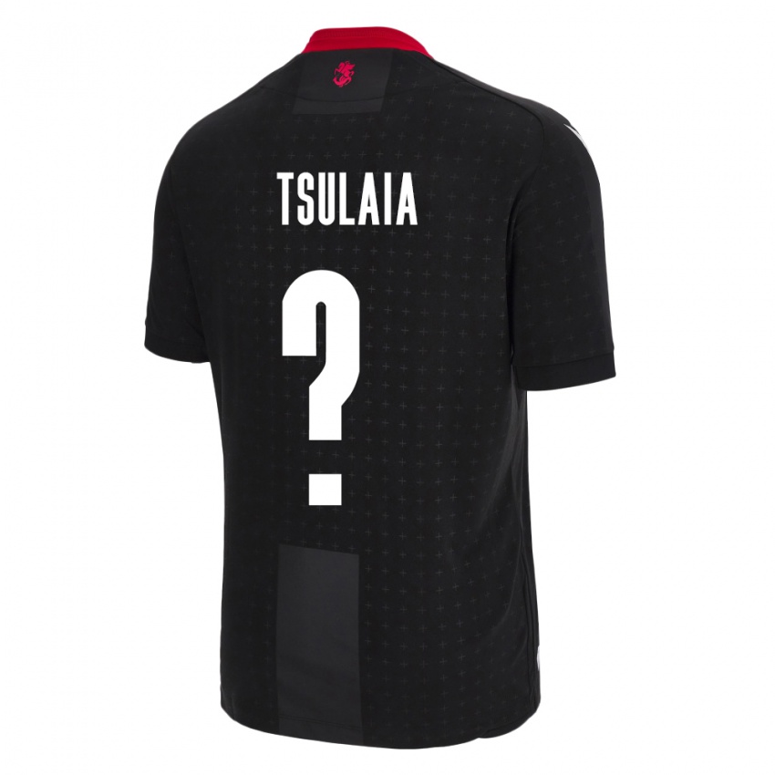 Bambino Maglia Georgia Luka Tsulaia #0 Nero Kit Gara Away 24-26 Maglietta