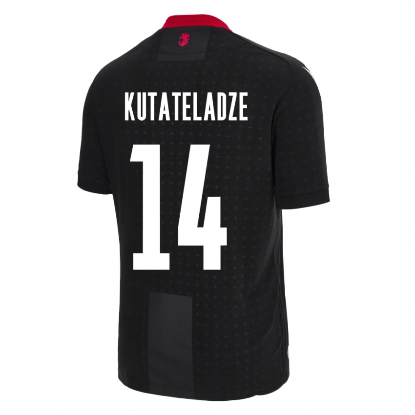 Bambino Maglia Georgia Alexandre Kutateladze #14 Nero Kit Gara Away 24-26 Maglietta