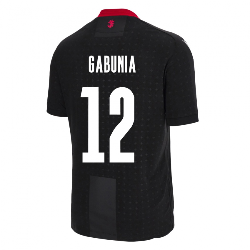 Bambino Maglia Georgia Tatia Gabunia #12 Nero Kit Gara Away 24-26 Maglietta