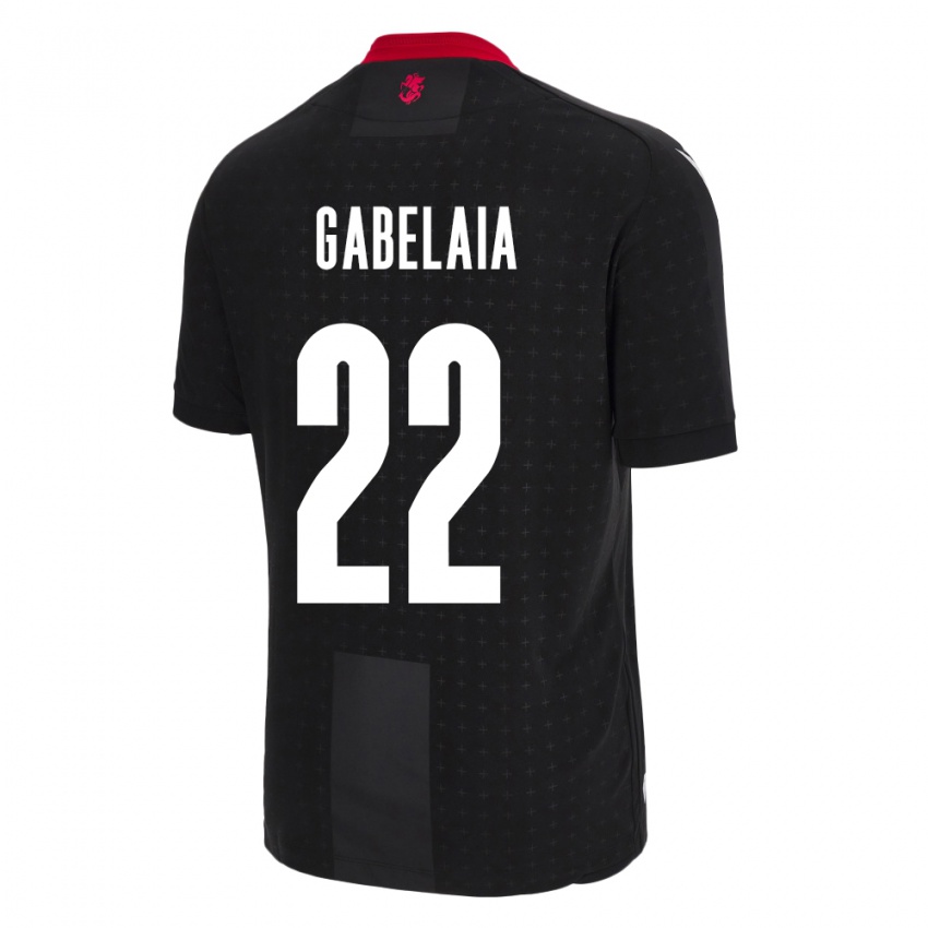 Bambino Maglia Georgia Svetalna Gabelaia #22 Nero Kit Gara Away 24-26 Maglietta