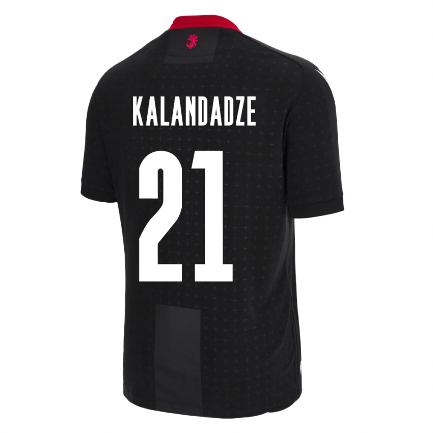 Bambino Maglia Georgia Mariam Kalandadze #21 Nero Kit Gara Away 24-26 Maglietta