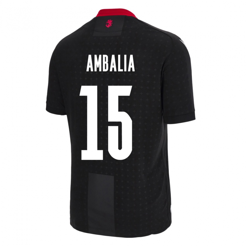 Bambino Maglia Georgia Tinatin Ambalia #15 Nero Kit Gara Away 24-26 Maglietta