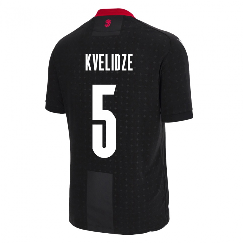 Bambino Maglia Georgia Tamar Kvelidze #5 Nero Kit Gara Away 24-26 Maglietta