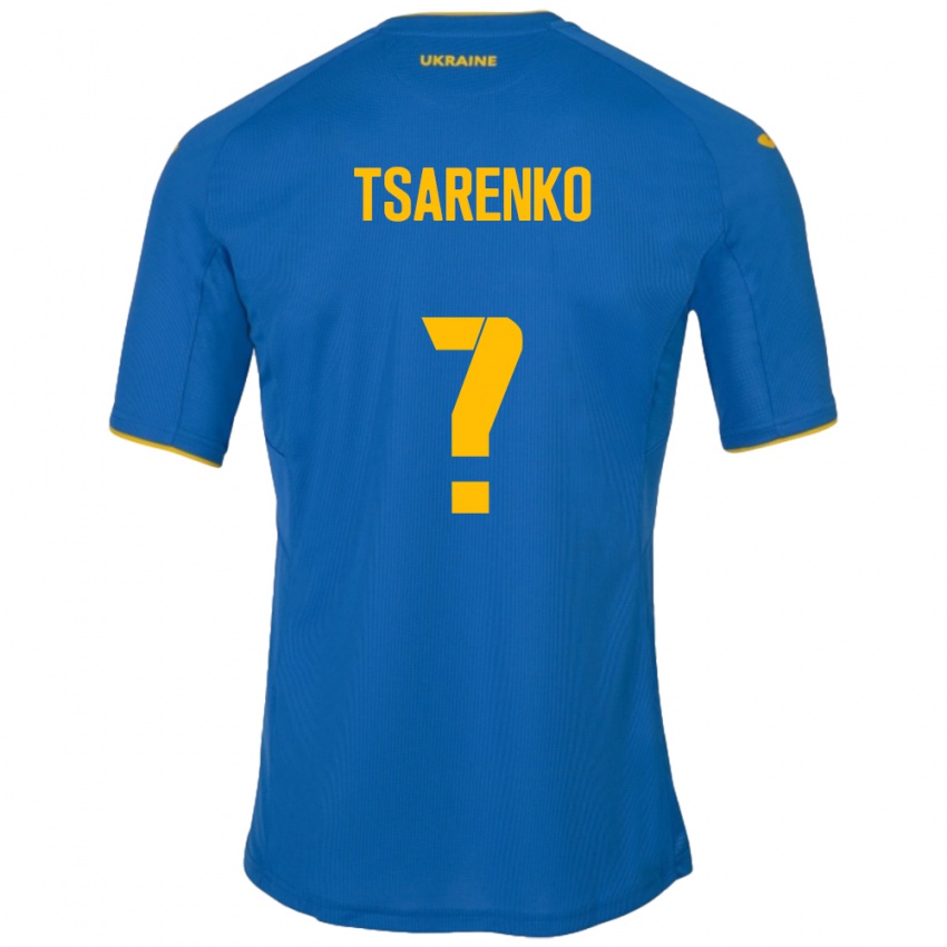 Bambino Maglia Ucraina Anton Tsarenko #0 Blu Kit Gara Away 24-26 Maglietta