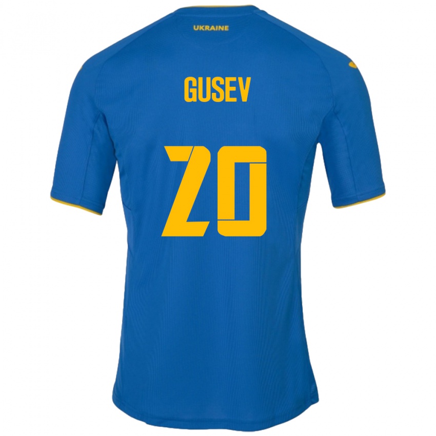 Bambino Maglia Ucraina Oleksiy Gusev #20 Blu Kit Gara Away 24-26 Maglietta