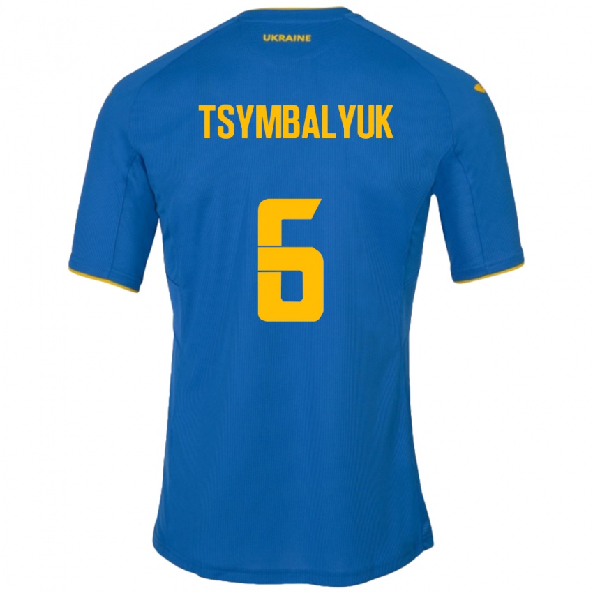 Bambino Maglia Ucraina Maksym Tsymbalyuk #6 Blu Kit Gara Away 24-26 Maglietta