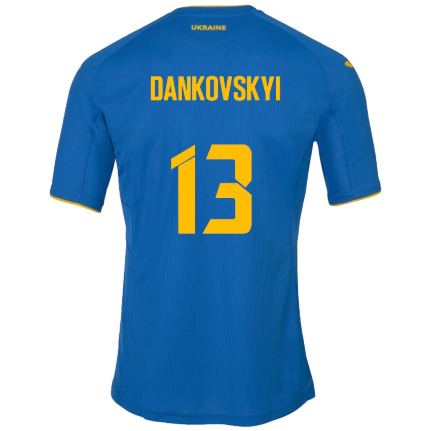 Bambino Maglia Ucraina Yegor Dankovskyi #13 Blu Kit Gara Away 24-26 Maglietta