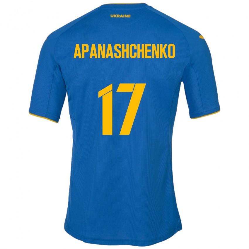 Bambino Maglia Ucraina Daryna Apanashchenko #17 Blu Kit Gara Away 24-26 Maglietta