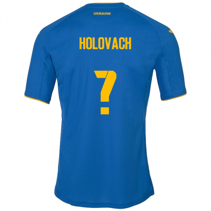 Bambino Maglia Ucraina Viktoriya Holovach #0 Blu Kit Gara Away 24-26 Maglietta