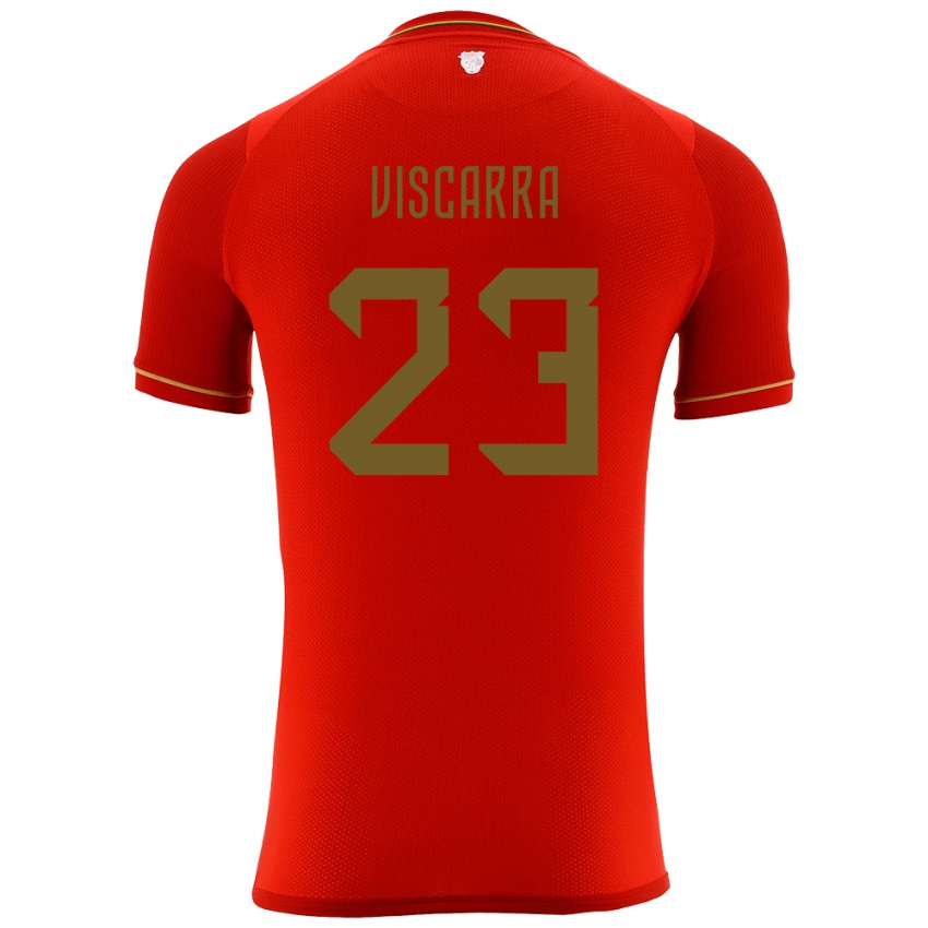 Bambino Maglia Bolivia Guillermo Viscarra #23 Rosso Kit Gara Away 24-26 Maglietta