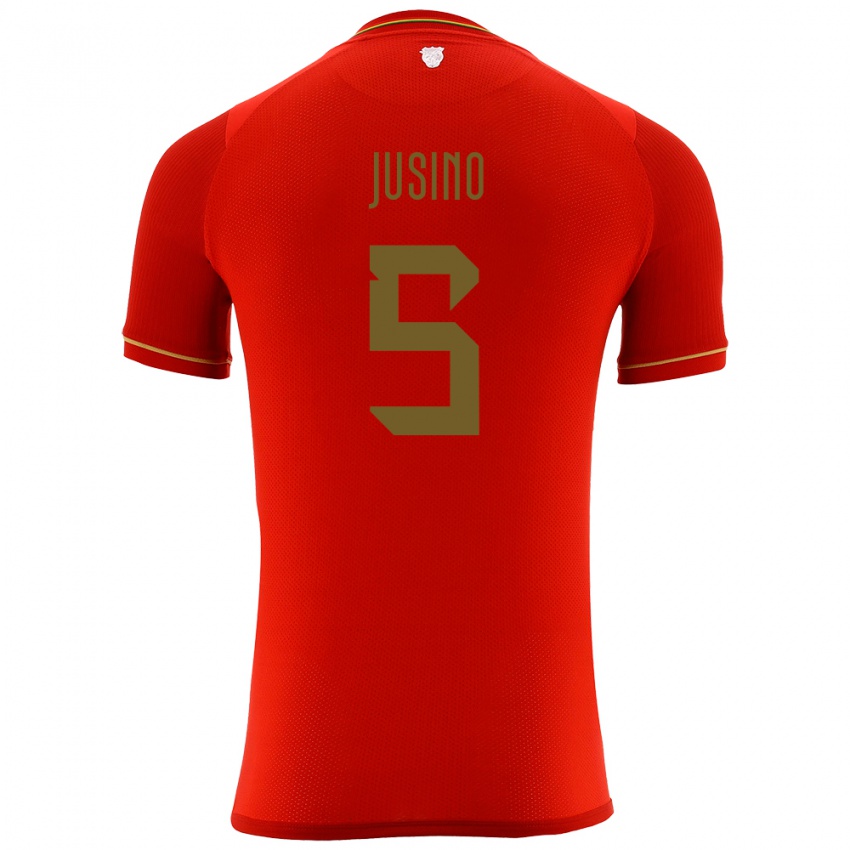 Bambino Maglia Bolivia Adrián Jusino #5 Rosso Kit Gara Away 24-26 Maglietta