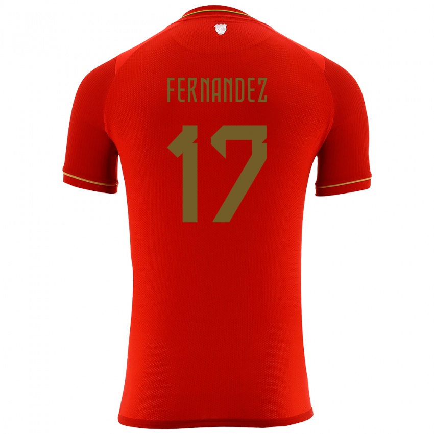 Bambino Maglia Bolivia Roberto Fernández #17 Rosso Kit Gara Away 24-26 Maglietta