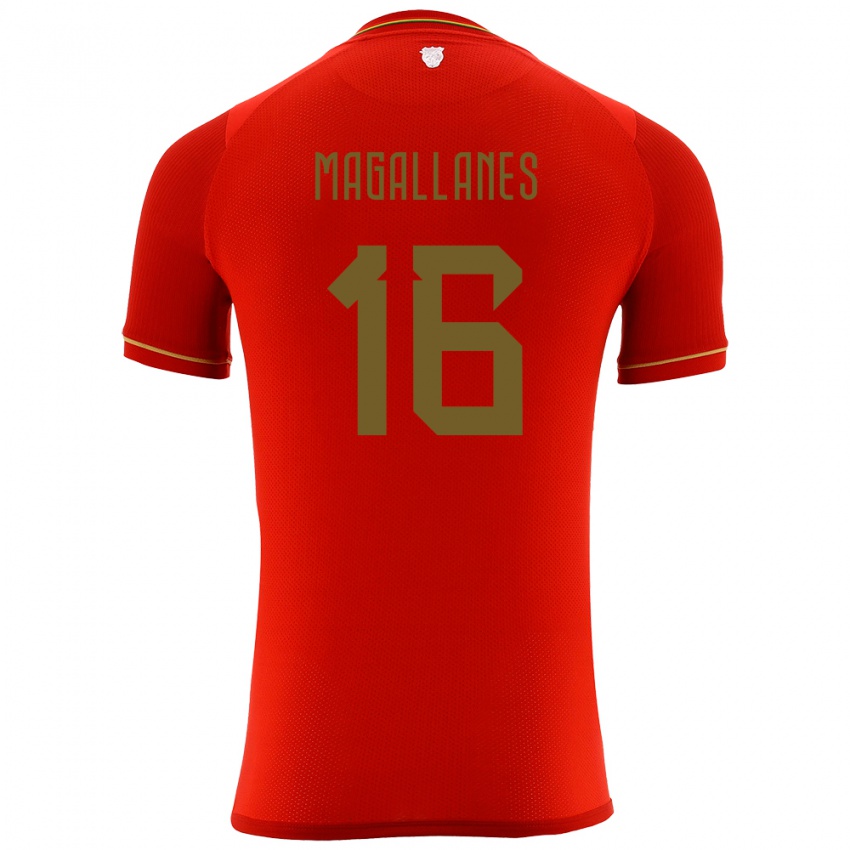 Bambino Maglia Bolivia Juan Magallanes #16 Rosso Kit Gara Away 24-26 Maglietta