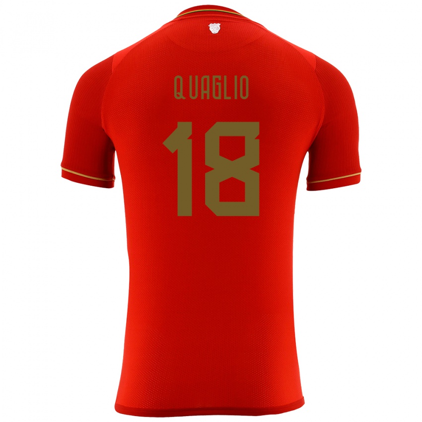 Bambino Maglia Bolivia Fabricio Quaglio #18 Rosso Kit Gara Away 24-26 Maglietta