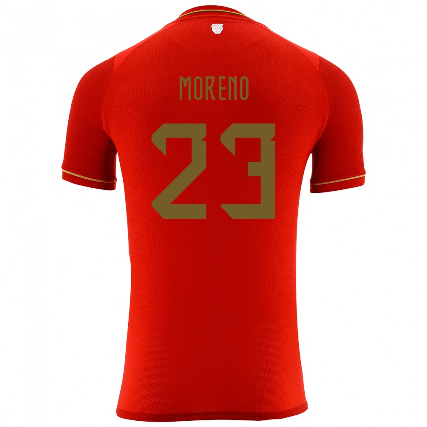 Bambino Maglia Bolivia Leonel Moreno #23 Rosso Kit Gara Away 24-26 Maglietta