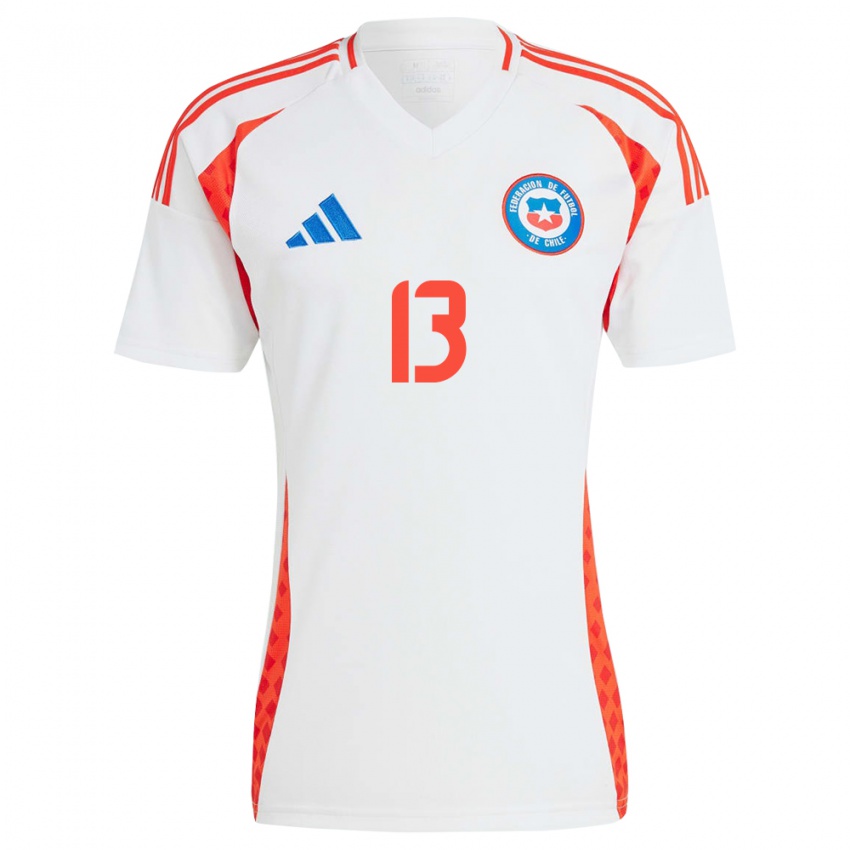 Bambino Maglia Cile Anaís Cifuentes #13 Bianco Kit Gara Away 24-26 Maglietta