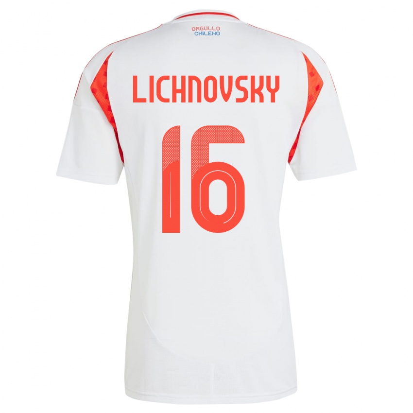 Bambino Maglia Cile Igor Lichnovsky #16 Bianco Kit Gara Away 24-26 Maglietta