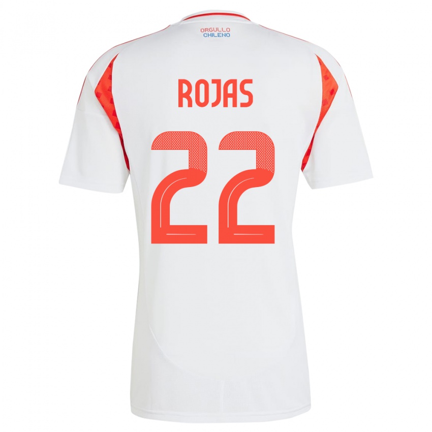 Bambino Maglia Cile Jeyson Rojas #22 Bianco Kit Gara Away 24-26 Maglietta