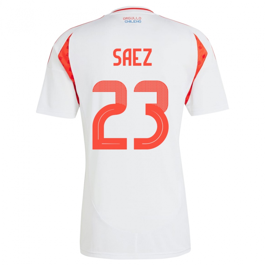 Bambino Maglia Cile Ignacio Sáez #23 Bianco Kit Gara Away 24-26 Maglietta