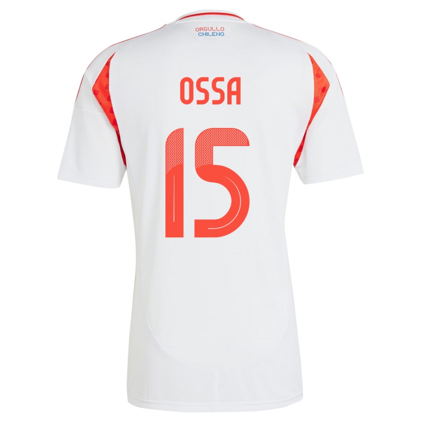 Bambino Maglia Cile Diego Ossa #15 Bianco Kit Gara Away 24-26 Maglietta