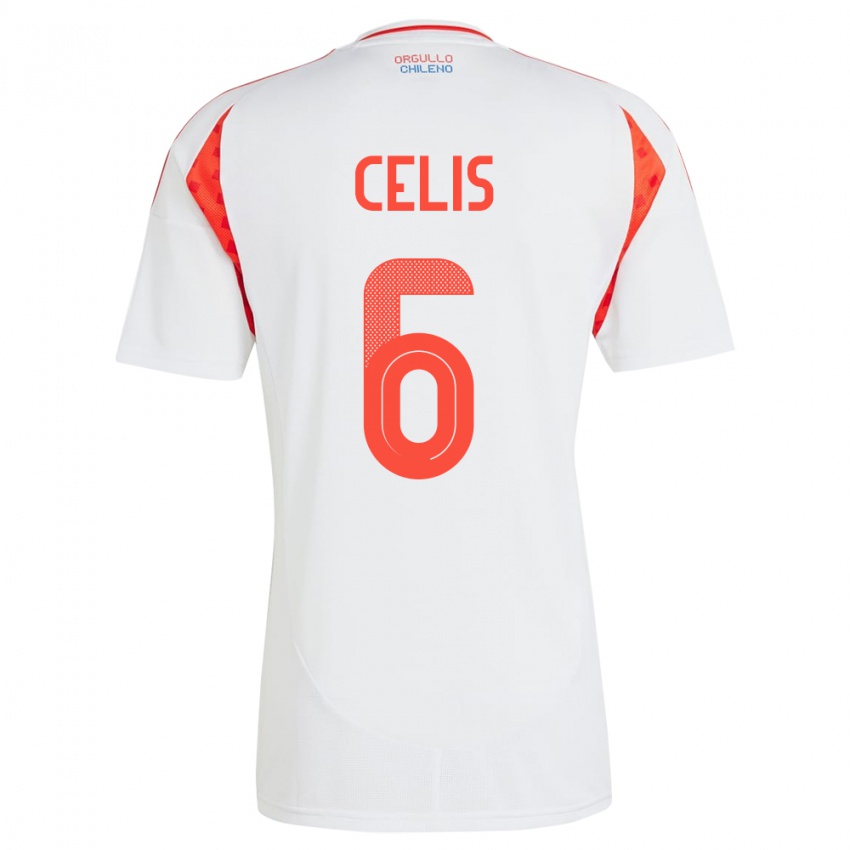 Bambino Maglia Cile Milovan Celis #6 Bianco Kit Gara Away 24-26 Maglietta