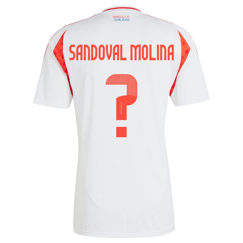 Bambino Maglia Cile Mario Sandoval Molina #0 Bianco Kit Gara Away 24-26 Maglietta