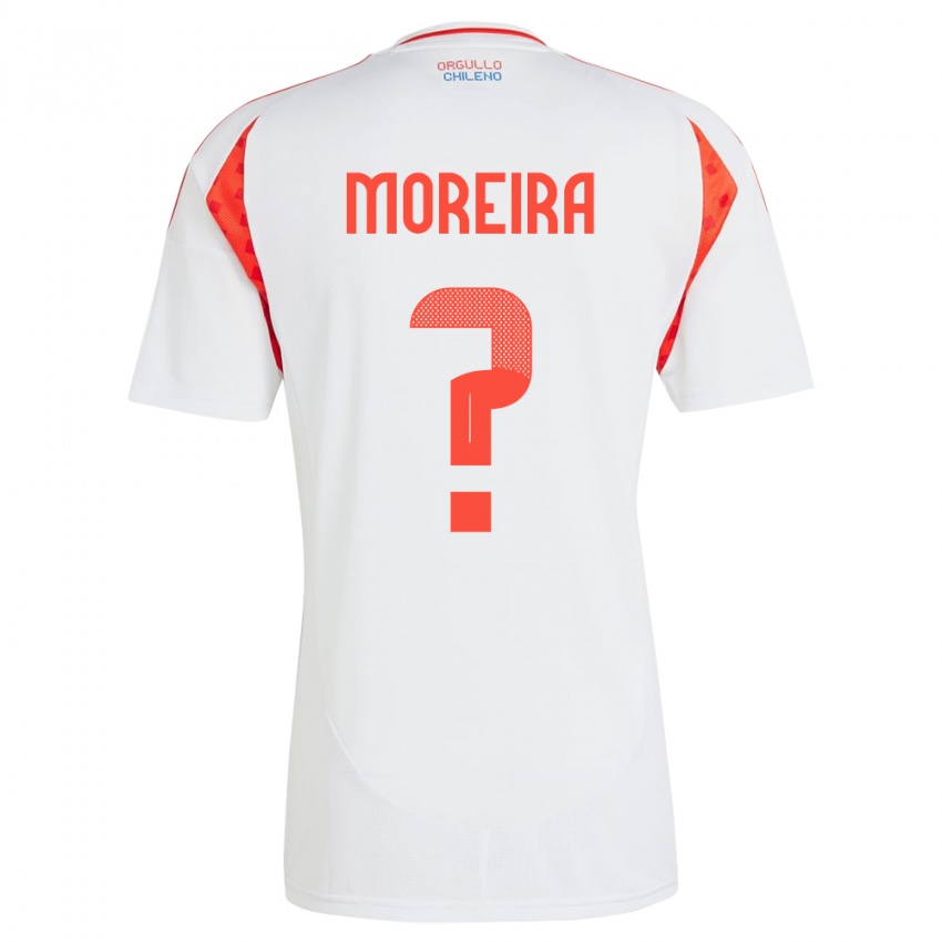 Bambino Maglia Cile Vicente Moreira #0 Bianco Kit Gara Away 24-26 Maglietta