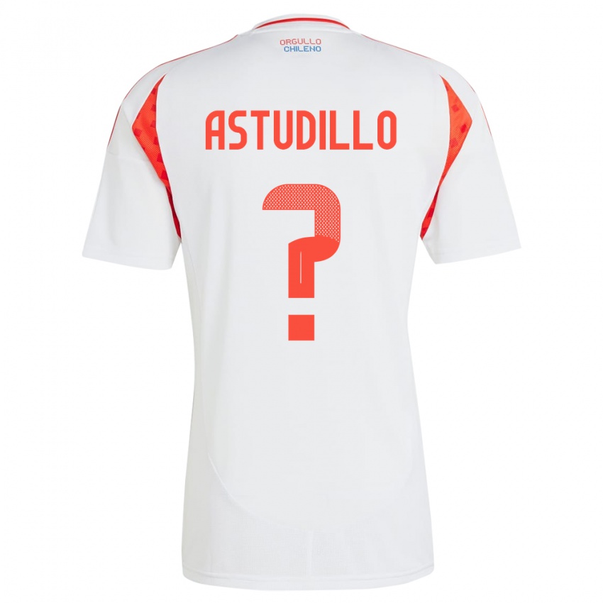 Bambino Maglia Cile Jerall Astudillo #0 Bianco Kit Gara Away 24-26 Maglietta