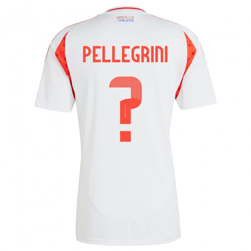 Bambino Maglia Cile Maya Pellegrini #0 Bianco Kit Gara Away 24-26 Maglietta