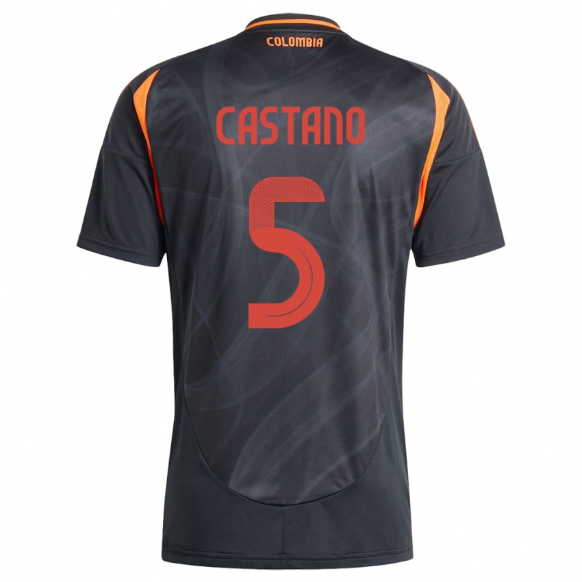 Bambino Maglia Colombia Kevin Castaño #5 Nero Kit Gara Away 24-26 Maglietta