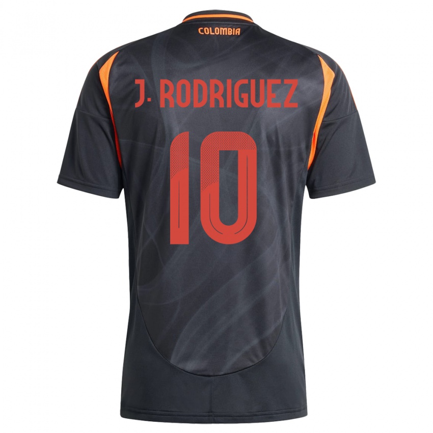 Bambino Maglia Colombia James Rodríguez #10 Nero Kit Gara Away 24-26 Maglietta