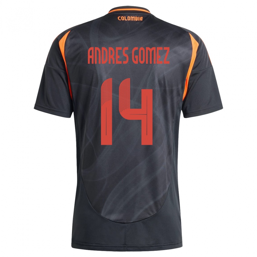 Bambino Maglia Colombia Carlos Andrés Gómez #14 Nero Kit Gara Away 24-26 Maglietta