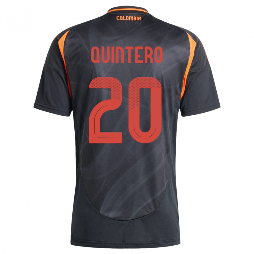 Bambino Maglia Colombia Juan Fernando Quintero #20 Nero Kit Gara Away 24-26 Maglietta