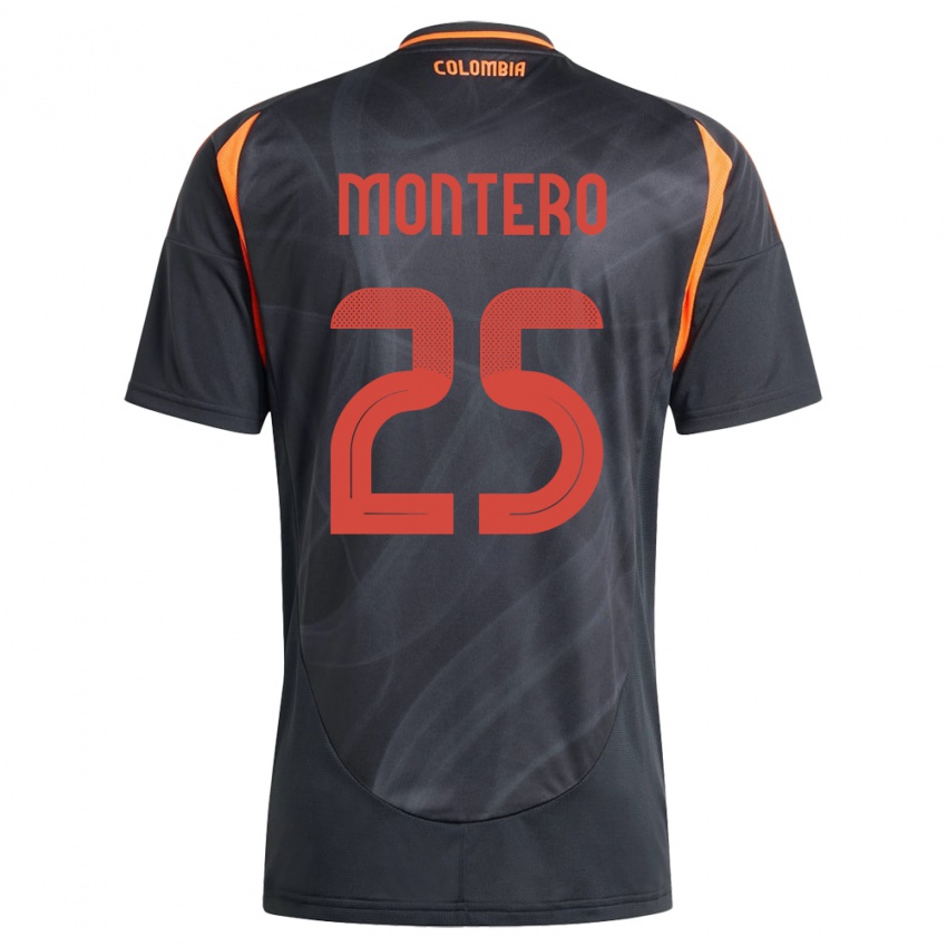 Bambino Maglia Colombia Álvaro Montero #25 Nero Kit Gara Away 24-26 Maglietta