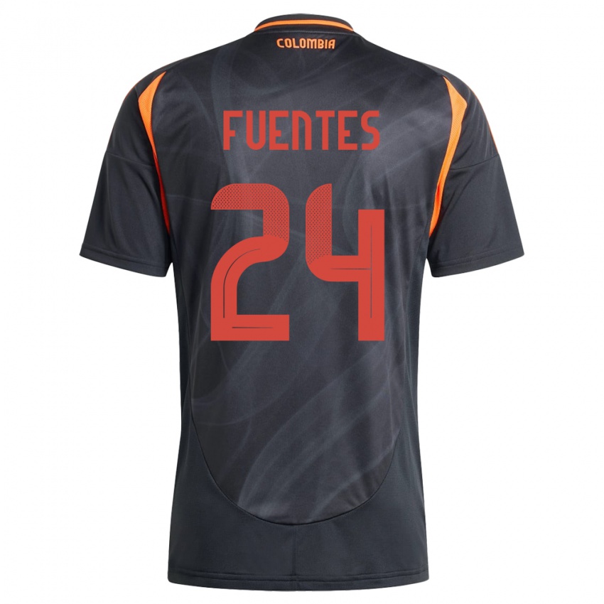 Bambino Maglia Colombia Gabriel Fuentes #24 Nero Kit Gara Away 24-26 Maglietta