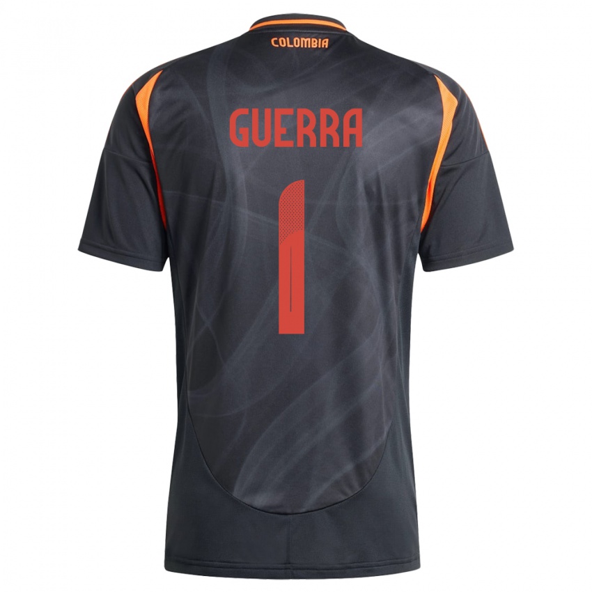 Bambino Maglia Colombia Sebastián Guerra #1 Nero Kit Gara Away 24-26 Maglietta