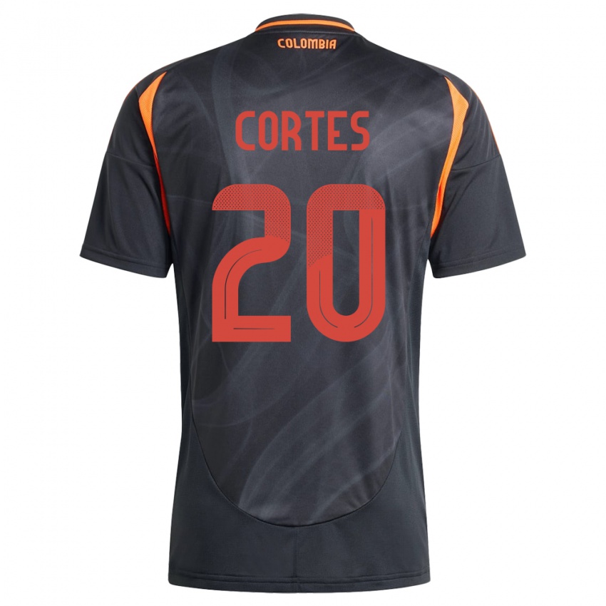 Bambino Maglia Colombia Óscar Cortés #20 Nero Kit Gara Away 24-26 Maglietta