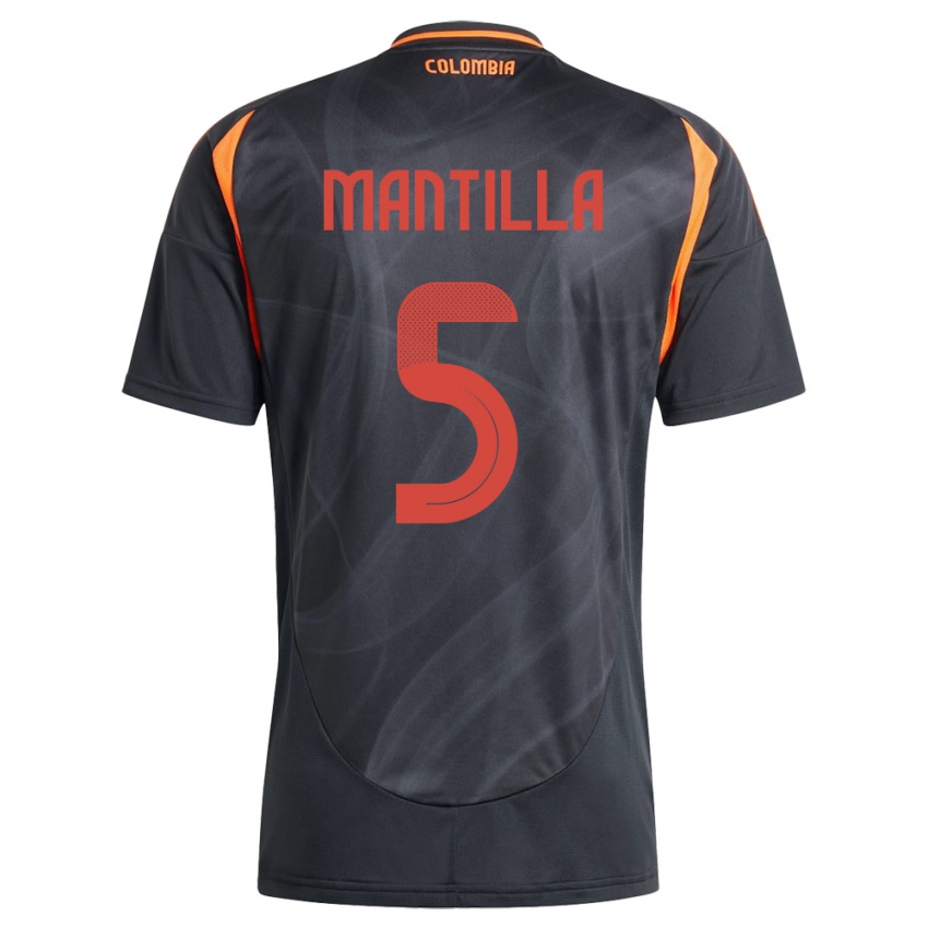 Bambino Maglia Colombia Kevin Mantilla #5 Nero Kit Gara Away 24-26 Maglietta