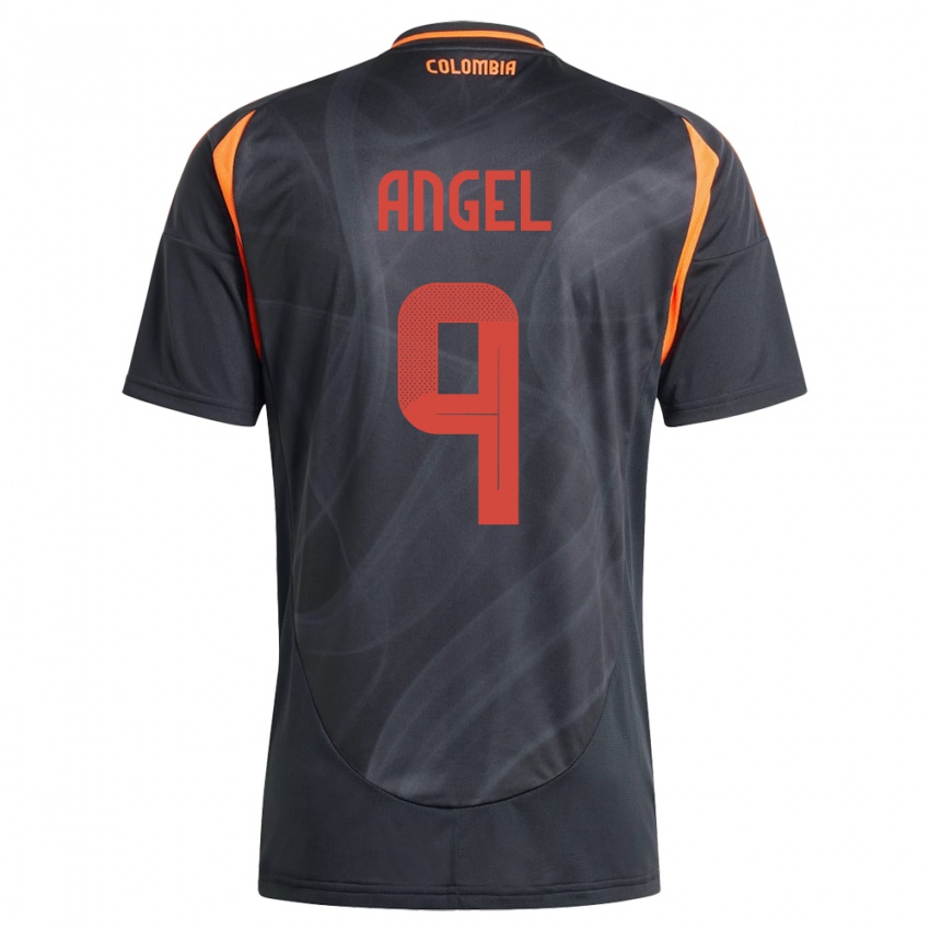 Bambino Maglia Colombia Tomás Ángel #9 Nero Kit Gara Away 24-26 Maglietta