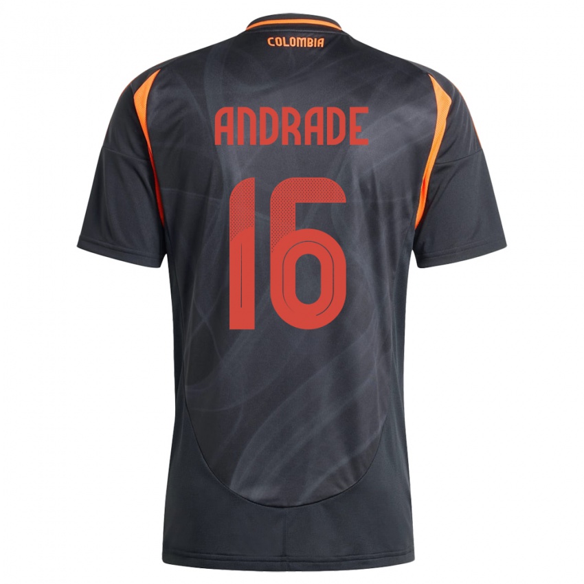 Bambino Maglia Colombia Lady Andrade #16 Nero Kit Gara Away 24-26 Maglietta