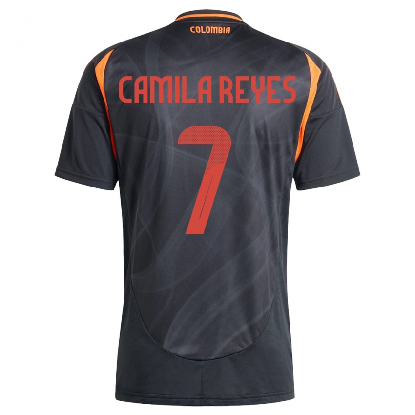 Bambino Maglia Colombia María Camila Reyes #7 Nero Kit Gara Away 24-26 Maglietta