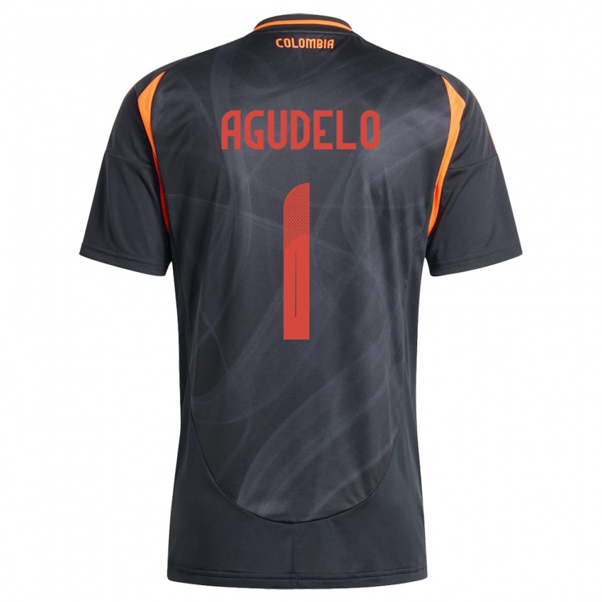 Bambino Maglia Colombia Luisa Agudelo #1 Nero Kit Gara Away 24-26 Maglietta