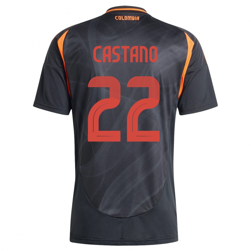 Bambino Maglia Colombia Stefany Castaño #22 Nero Kit Gara Away 24-26 Maglietta