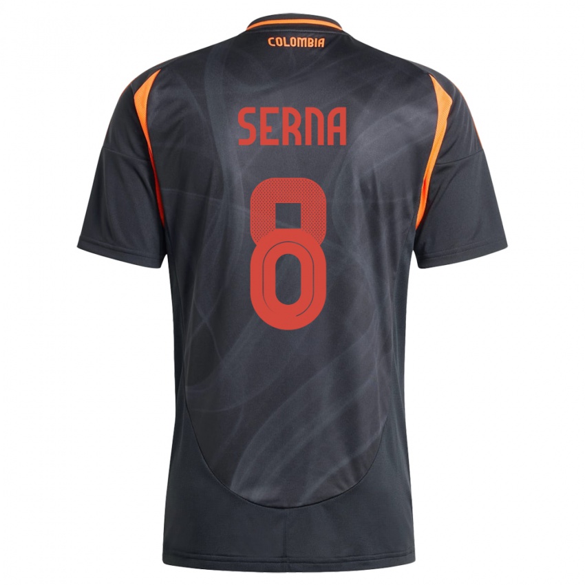 Bambino Maglia Colombia Liced Serna #8 Nero Kit Gara Away 24-26 Maglietta