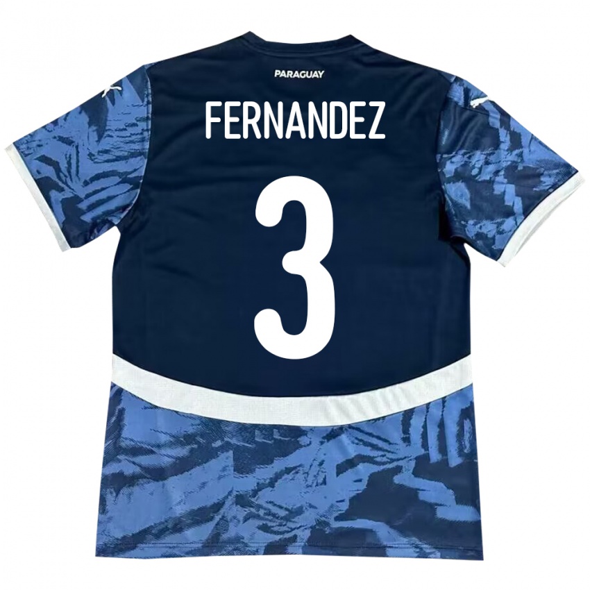 Bambino Maglia Paraguay Roberto Fernández #3 Blu Kit Gara Away 24-26 Maglietta