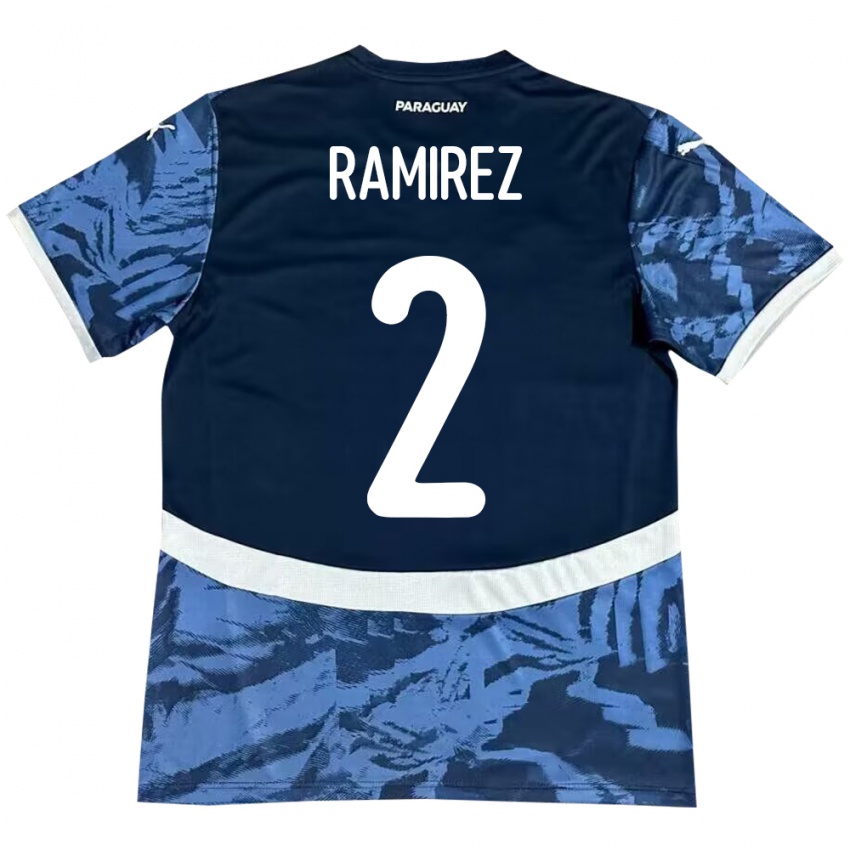 Bambino Maglia Paraguay Iván Ramírez #2 Blu Kit Gara Away 24-26 Maglietta