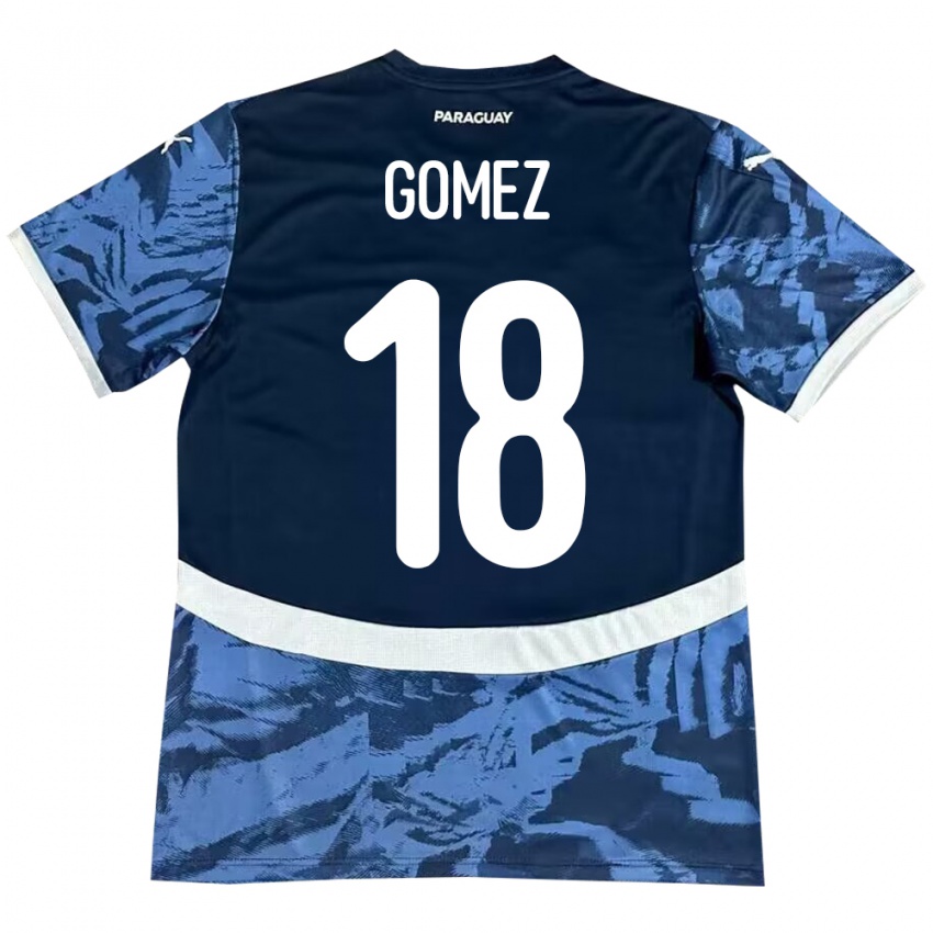 Bambino Maglia Paraguay Diego Gómez #18 Blu Kit Gara Away 24-26 Maglietta